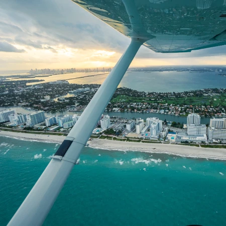 Picture taken above the beach during a cross country flight